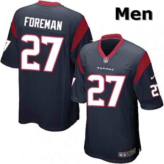 Men Nike Houston Texans 27 DOnta Foreman Game Navy Blue Team Color NFL Jersey